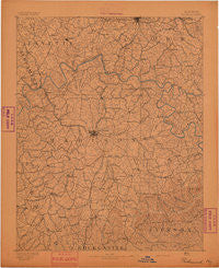 Richmond Kentucky Historical topographic map, 1:125000 scale, 30 X 30 Minute, Year 1892