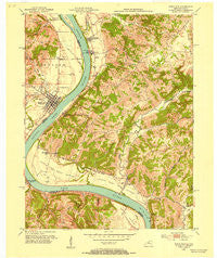 Rising Sun Indiana Historical topographic map, 1:24000 scale, 7.5 X 7.5 Minute, Year 1951