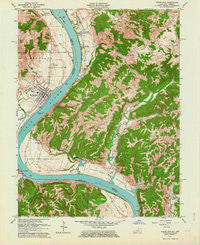 Rising Sun Indiana Historical topographic map, 1:24000 scale, 7.5 X 7.5 Minute, Year 1961