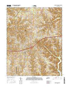 Russell Springs Kentucky Current topographic map, 1:24000 scale, 7.5 X 7.5 Minute, Year 2016