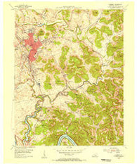 Somerset Kentucky Historical topographic map, 1:24000 scale, 7.5 X 7.5 Minute, Year 1954