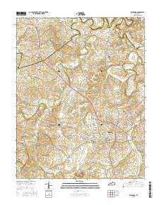 Stanford Kentucky Current topographic map, 1:24000 scale, 7.5 X 7.5 Minute, Year 2016