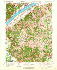 Vevay South Indiana Historical topographic map, 1:24000 scale, 7.5 X 7.5 Minute, Year 1952