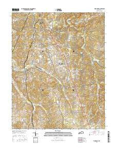 Vine Grove Kentucky Current topographic map, 1:24000 scale, 7.5 X 7.5 Minute, Year 2016