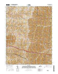 Waddy Kentucky Current topographic map, 1:24000 scale, 7.5 X 7.5 Minute, Year 2016