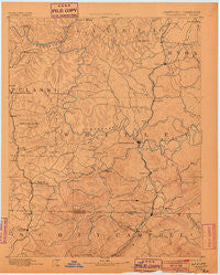 Williamsburg Kentucky Historical topographic map, 1:125000 scale, 30 X 30 Minute, Year 1890