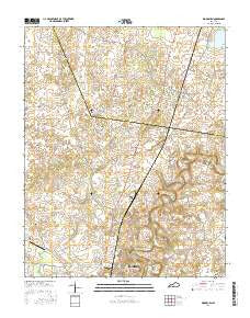 Woodburn Kentucky Current topographic map, 1:24000 scale, 7.5 X 7.5 Minute, Year 2016