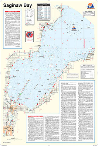 Buy map L129 - Saginaw Bay Fishing Wall Map