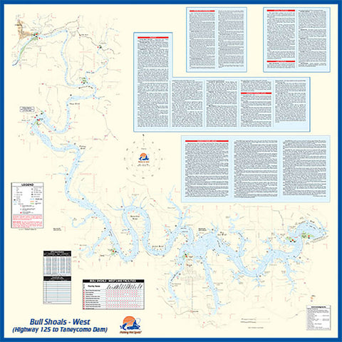 Buy map L172 - Bull Shoals-West (Hwy 125 to Taneycomo Dam - AR/MO) Fishing Wall Map