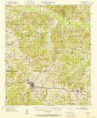 Arcadia Louisiana Historical topographic map, 1:62500 scale, 15 X 15 Minute, Year 1951