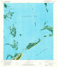 Barataria Pass Louisiana Historical topographic map, 1:24000 scale, 7.5 X 7.5 Minute, Year 1973