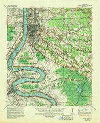 Baton Rouge Louisiana Historical topographic map, 1:62500 scale, 15 X 15 Minute, Year 1939