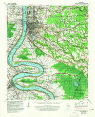 Baton Rouge Louisiana Historical topographic map, 1:62500 scale, 15 X 15 Minute, Year 1939
