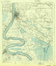 Baton Rouge Louisiana Historical topographic map, 1:62500 scale, 15 X 15 Minute, Year 1908