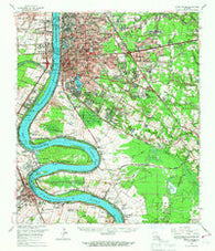 Baton Rouge Louisiana Historical topographic map, 1:62500 scale, 15 X 15 Minute, Year 1963