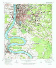 Baton Rouge Louisiana Historical topographic map, 1:62500 scale, 15 X 15 Minute, Year 1963