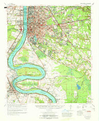 Baton Rouge Louisiana Historical topographic map, 1:62500 scale, 15 X 15 Minute, Year 1965