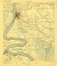 Baton Rouge Louisiana Historical topographic map, 1:62500 scale, 15 X 15 Minute, Year 1908