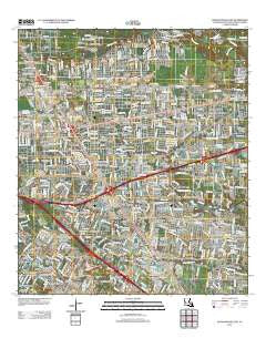 Baton Rouge East Louisiana Historical topographic map, 1:24000 scale, 7.5 X 7.5 Minute, Year 2012