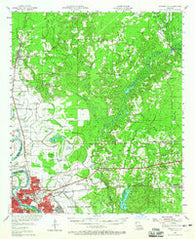 Bossier City Louisiana Historical topographic map, 1:62500 scale, 15 X 15 Minute, Year 1955