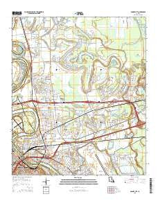 Bossier City Louisiana Current topographic map, 1:24000 scale, 7.5 X 7.5 Minute, Year 2015