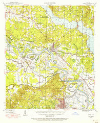 Campti Louisiana Historical topographic map, 1:62500 scale, 15 X 15 Minute, Year 1944