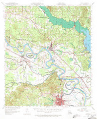 Campti Louisiana Historical topographic map, 1:62500 scale, 15 X 15 Minute, Year 1957