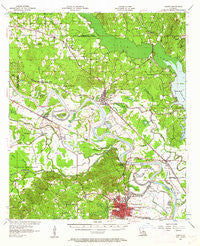 Campti Louisiana Historical topographic map, 1:62500 scale, 15 X 15 Minute, Year 1957