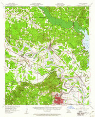 Campti Louisiana Historical topographic map, 1:62500 scale, 15 X 15 Minute, Year 1957