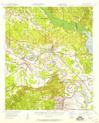 Campti Louisiana Historical topographic map, 1:62500 scale, 15 X 15 Minute, Year 1957