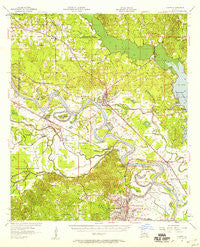 Campti Louisiana Historical topographic map, 1:62500 scale, 15 X 15 Minute, Year 1957