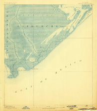 Cheniere Caminada Louisiana Historical topographic map, 1:62500 scale, 15 X 15 Minute, Year 1892