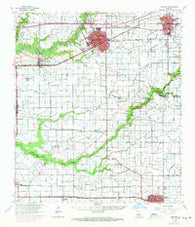 Crowley Louisiana Historical topographic map, 1:62500 scale, 15 X 15 Minute, Year 1955