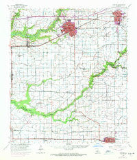 Crowley Louisiana Historical topographic map, 1:62500 scale, 15 X 15 Minute, Year 1955