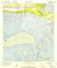 Delacroix Louisiana Historical topographic map, 1:24000 scale, 7.5 X 7.5 Minute, Year 1951