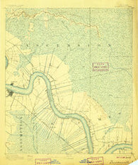Donaldsonville Louisiana Historical topographic map, 1:62500 scale, 15 X 15 Minute, Year 1892