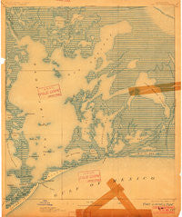 Fort Livingston Louisiana Historical topographic map, 1:62500 scale, 15 X 15 Minute, Year 1893