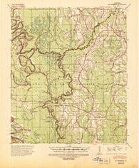Fort Necessity Louisiana Historical topographic map, 1:62500 scale, 15 X 15 Minute, Year 1939