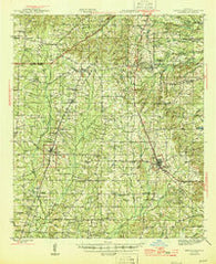 Grand Cane Louisiana Historical topographic map, 1:62500 scale, 15 X 15 Minute, Year 1945