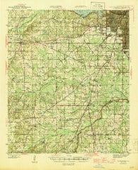 Greenwood Louisiana Historical topographic map, 1:62500 scale, 15 X 15 Minute, Year 1945