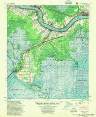 Hahnville Louisiana Historical topographic map, 1:62500 scale, 15 X 15 Minute, Year 1955