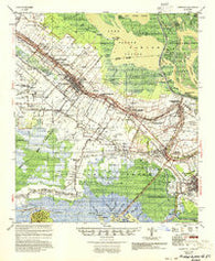 Jeanerette Louisiana Historical topographic map, 1:62500 scale, 15 X 15 Minute, Year 1954