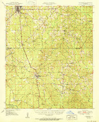 Jonesboro Louisiana Historical topographic map, 1:62500 scale, 15 X 15 Minute, Year 1950