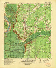 Kingston Mississippi Historical topographic map, 1:62500 scale, 15 X 15 Minute, Year 1939