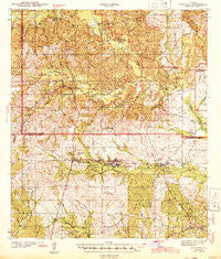 Kisatchie Louisiana Historical topographic map, 1:62500 scale, 15 X 15 Minute, Year 1943