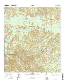 Lacamp Louisiana Current topographic map, 1:24000 scale, 7.5 X 7.5 Minute, Year 2015