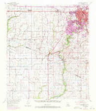 Lafayette Louisiana Historical topographic map, 1:62500 scale, 15 X 15 Minute, Year 1955