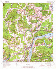 Locust Ridge Louisiana Historical topographic map, 1:62500 scale, 15 X 15 Minute, Year 1965