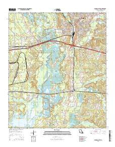 Minden South Louisiana Current topographic map, 1:24000 scale, 7.5 X 7.5 Minute, Year 2015