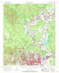 Monroe North Louisiana Historical topographic map, 1:62500 scale, 15 X 15 Minute, Year 1969